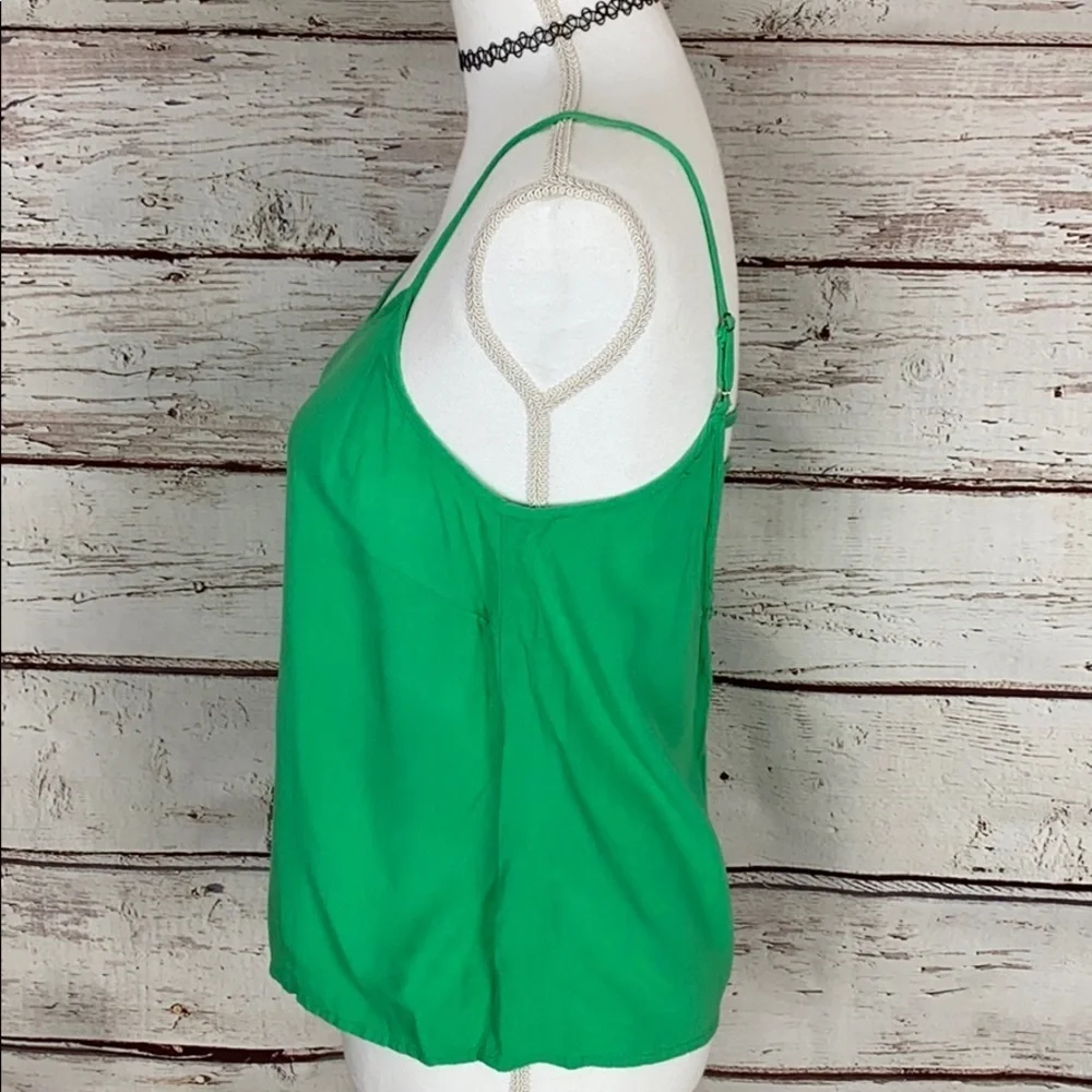 Chloe K Green Spaghetti Strap Crop Tank - Picture 2 of 9